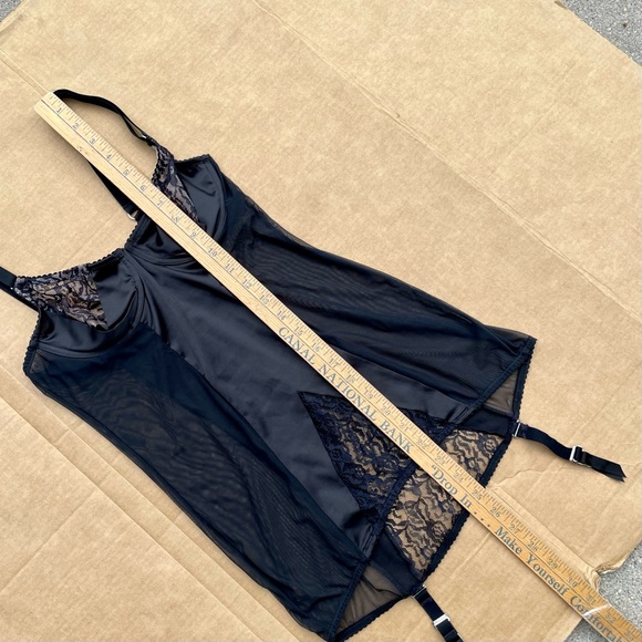 Victoria’s Secret Black Satin & Mesh Corset Garter Belt Size 34B Sexy Lingerie - Picture 13 of 16